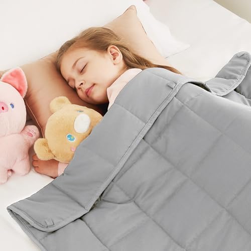CuteKing Weighted Blanket - Weighted Blanket with Premium Glass Beads - Breathable Heavy Blanket for Comfortable Rest - Thick Blanket All Season (10lbs, 50"x60", Light Grey) by CuteKing