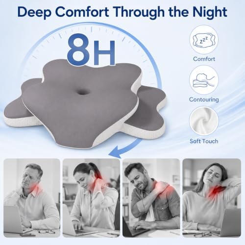 Ergo Cervical Neck Pillow, Memory Foam Contour Pillow for Side Sleepers - Image 7