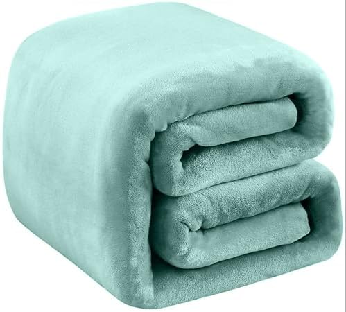 Fleece Blankets for All Season - Premium Lightweight Anti-Static Throw for Queen/Full Size Bed Extra Soft Brush Fabric Warm Sofa Thermal Blanket 90" x 90"(Sage Green) by RICHAVE