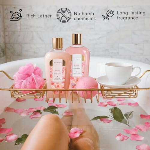 Spa Luxetique Rose 10pc Gift Baskets for Women Spa Gifts Set - Image 4