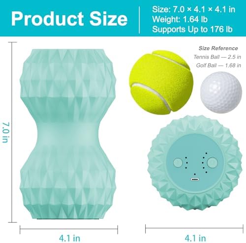 HODEMI Vibrating Peanut Massage Ball with Heat, Deep Tissue Trigger Point Massager for Back, Neck & Spine, Double Lacrosse Design for Myofascial Release & Muscle Relaxation - Image 6