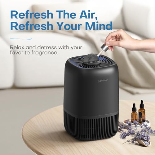 POMORON Air Purifiers for Bedroom Home, Air Filter Cleaner with Fragrance Sponge, H13 Filter for Smoke, Allergies, Pollen, Pet Dander, Odor, Dust, Portable Air Purifier for Bedroom Office - Image 6