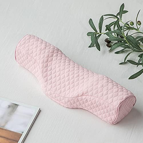 Cervical Neck Pillow for Pain Relief Sleeping, Neck roll Pillow Memory Foam for Stiff Neck Pain Relief ，Travel Bolster Pillow for Bed for Side Sleepers Back Sleeper. (Pink) - Image 6
