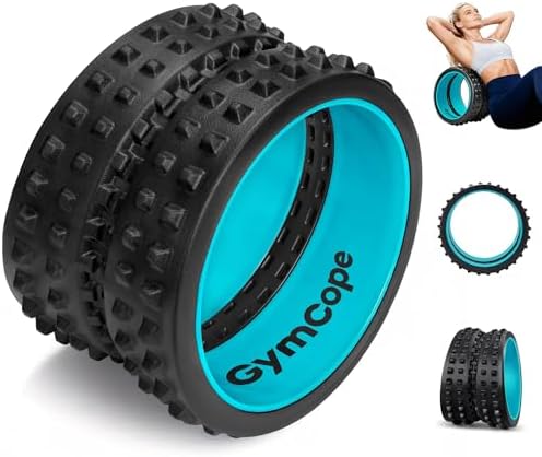 GymCope Curved Foam Roller, Spine-Safe Groove, 530 lb, Blue, Medium by GymCope