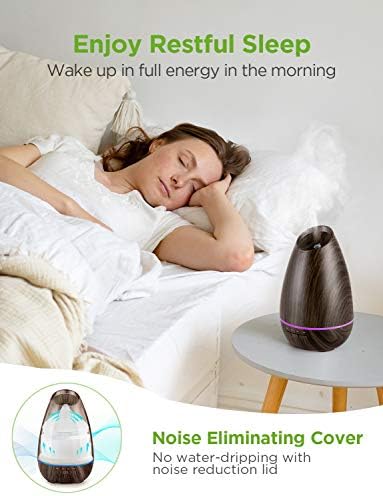 InnoGear 400ml Essential Oil Diffusers for Home Scent Humidifier, Brown - Image 6