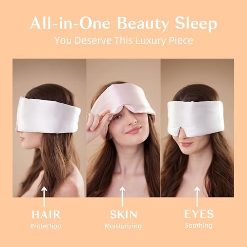 Silk Sleep Mask for Women and Men, Side Sleeper, 22 Momme Pure Mulberry Silk Total Blackout 100% Mulberry Eye Mask with Adjustable Headband Full Size, Eye Masks for Sleeping and Travel - Image 6
