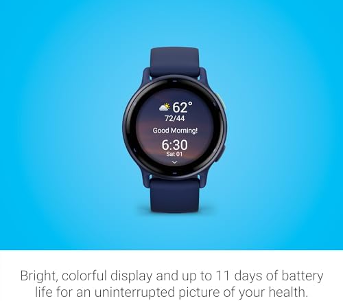 Garmin vívoactive 5, Health and Fitness GPS Smartwatch, AMOLED Display, Up to 11 Days of Battery (Renewed) (Navy) - Image 3