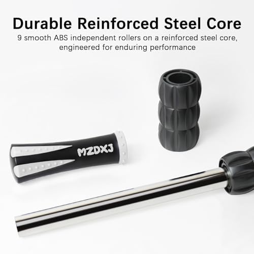 Muscle Roller Massage Roller Stick- Deep Tissue Fascia Blaster for Myofascial Pain Relief, Lymphatic Drainage & Body Sculpting, Handheld Physical Therapy & Recovery Tool (White Black) - Image 4
