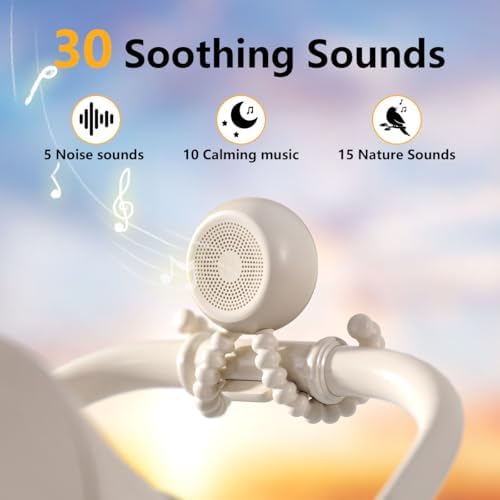 Easysleep Portable Sound Machine for Baby Adult White Noise Machine with 30 Soothing Sounds 32 Volume Levels 4 Timer Sleep Soother Rechargeable Shush Brown Noise Machine for Home, Travel & Office - Image 2