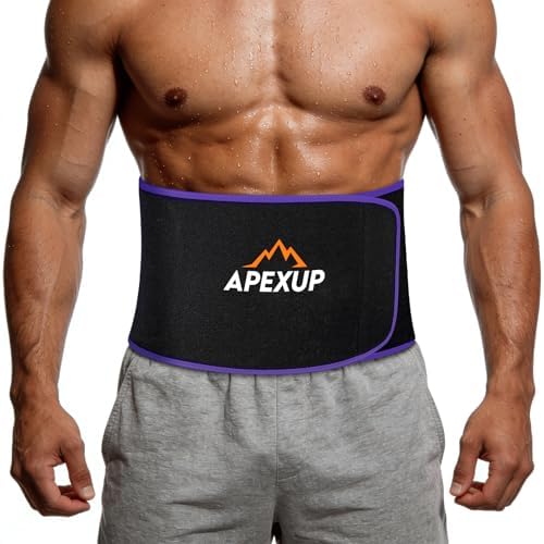 APEXUP Waist Trainer for Women Lower Belly Fat, Men Sweat Band, Stomach Wrap, Waist Trimmer with Removable Lumbar Support by APEXUP