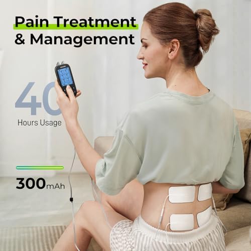AUVON 3-in-1 TENS Unit Muscle Stimulator, 40 Levels for Gradual Pain Relief - Image 5