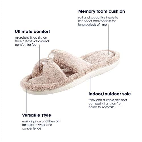 isotoner Women's Microterry X-Slide Slippers with Memory Foam Comfort - Image 7