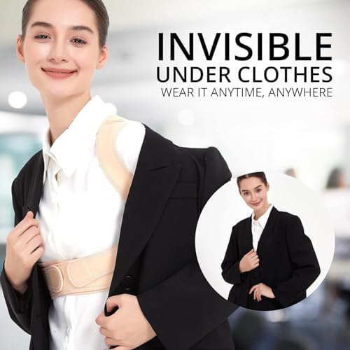 JMPOSE Posture Corrector for Back Support: Adjustable Shoulder Posture Brace for Men and Women (Beige, Large/X-Large) - Image 5