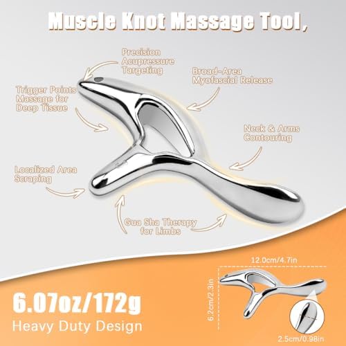 zxbaers 2PCS Trigger Point Massage Tool, Body Scraper Massage Tool, Stainless Steel Body Gua Sha Tool for Deep Tissue Pain Relief & Fascia Release - Image 5