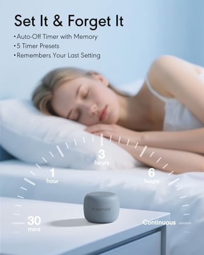 FLOWTUNE Sound Machine White Noise Machine for Baby Adults, 18 Non-looping Sounds, Timer, Memory Function, Portable Sleep Sound Therapy Gift (Misty Blue) - Image 5