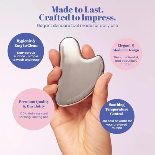 ROSELYNBOUTIQUE Gua Sha Facial Tools & Stainless Steel Face Roller - Image 6