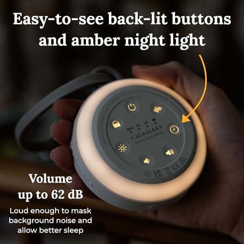 Yogasleep Hushh 2 & Crush Resistant Travel Case, (2 Piece Set) Portable Sound Machine with Backlit Buttons & Night Light, Travel Case with Double Zipper Provides Protection from Scratches & Water - Image 4