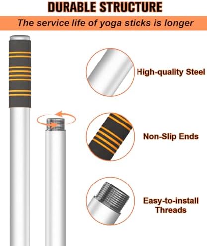 Queension 5ft Yoga Stick Adjustable Stretching Bar for Mobility & Balance - Image 3