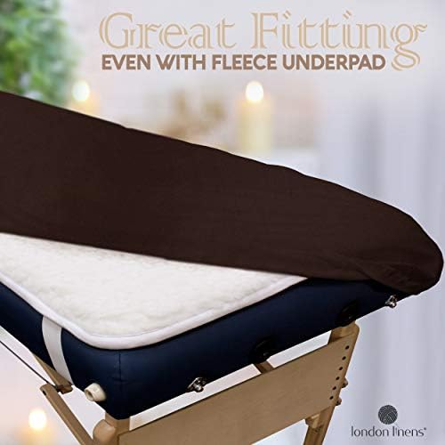 London Linens Extra Thick 3 Piece Set Massage Table Sheets Set - 100% Natural Cotton Flannel - Includes Massage Table Cover, Massage Fitted Sheet, and Massage Face Rest Cover (Mocha) - Image 4