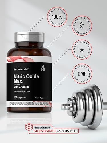 Horbäach Nitric Oxide Supplement with Creatine Monohydrate | 100 Capsules - Image 6