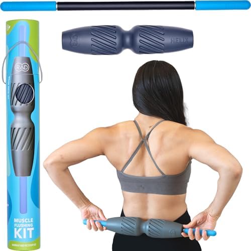 RAD 2-in-1 Muscle Flushing Kit – Includes Exercise Foam Roller & Massage Roller Stick – Deep Tissue Myofascial Release, Muscle Recovery Tools for Mobility & Performance by RAD