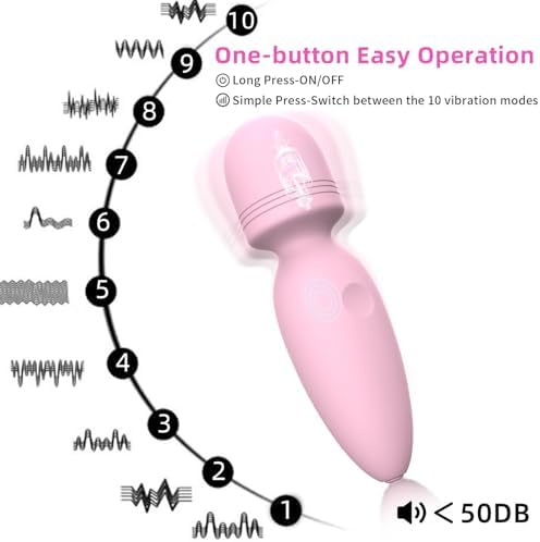 Fuwyiy Mini Massager Tools,Small Waterproof Cordless Handheld Massager with 10 Vibration Modes, Personal Handheld Massager for Back(Pink) - Image 4