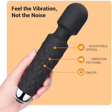 Power Wand Massager, Wireless Waterproof USB Rechargeable Massage with 8 Powerful Speeds 20 Modes Vibration,Mini Frequency for Muscle Aches & Sports Recovery - Image 2