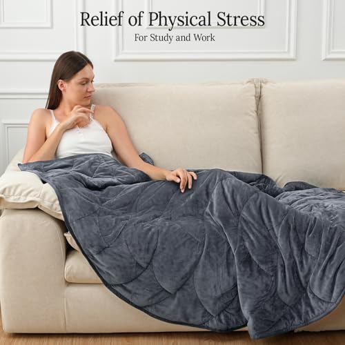 Weighted Blanket for Adults, 10 lbs, 60" x 78" washable Blankets, Gray - Image 4