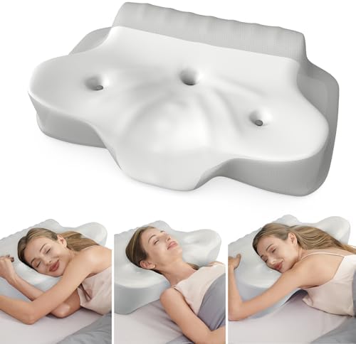 ABLEGRID Memory Foam Cervical Neck Support Pillow,Contour Cooling Gel Pillow for Neck Shoulder Pain Relief,Odorless Ergonomic Orthopedic Adjustable Deep Sleep Bed Pillow for Side,Back,Stomach Sleepers by ABLEGRID