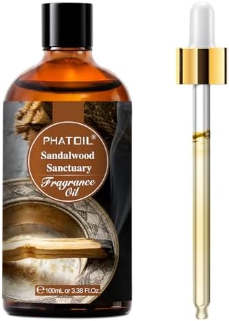 PHATOIL 3.38FL.OZ Sandalwood Sanctuary Fragrance Oils for Aromatherapy, Essential Oils for Diffusers for Home, Perfect for Diffuser, Yoga, Skin Care, DIY Candle and Soap Making - 100ml by PHATOIL