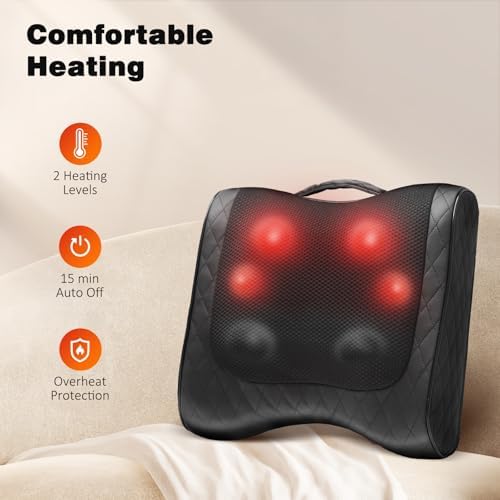 Boriwat Back Massager with Heat, Percussion & Shiatsu 2-in-1 Massager for Lower Back Pain Relief, 3D Deep Tissue Kneading Massage Pillow for Back, Waist, Leg, Foot Relax, Gifts for Women Men - Image 4