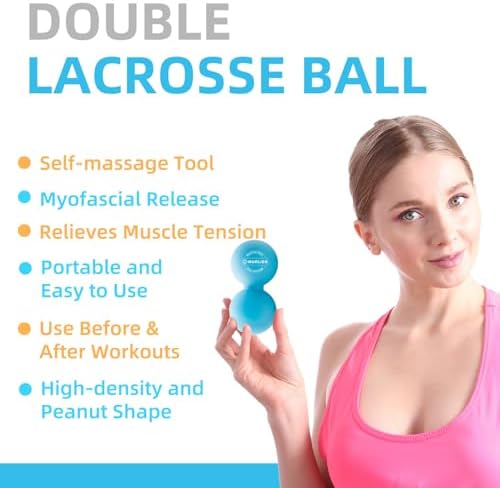 Peanut Massage Ball, Double Lacrosse Ball for Myofascial Release, Trigger Point Therapy, Muscle Relief, Acupoint Massage, Alleviating Neck, Shoulder, Back, Legs, or Muscle Tension - Blue - Image 4