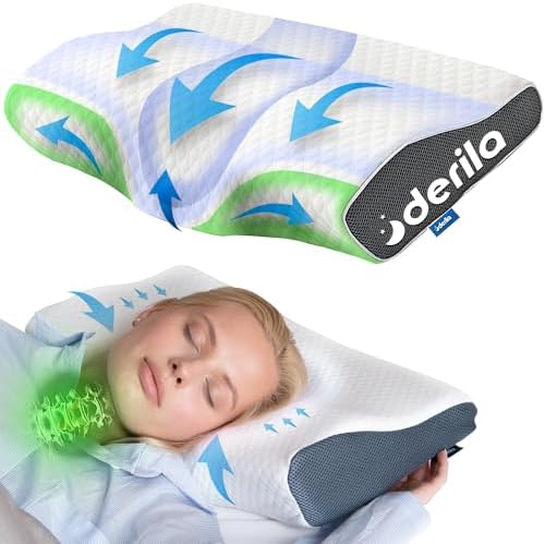 Derila Cervical Neck Pillow for Sleeping, Memory Foam 19.7 x 11.8 in by Derila%7CMemoryFoamPillow