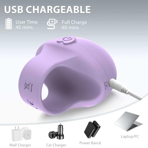 Portable Finger Massage Ball, Waterproof Rechargeable Mini Multifunctional Massage Tool (Lavender) - Image 2
