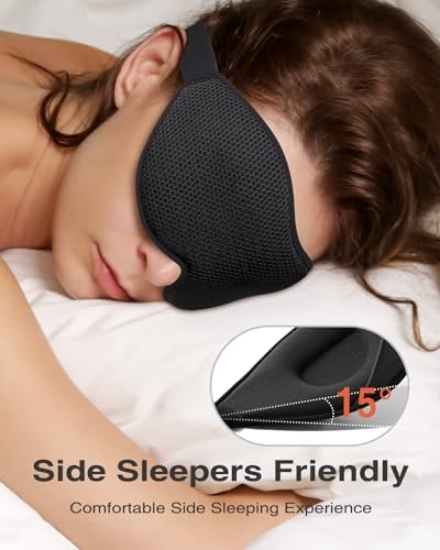 MABAO 2 Pack Sleep Mask for Side Sleeper, Eye Mask for Sleeping, Black - Image 2