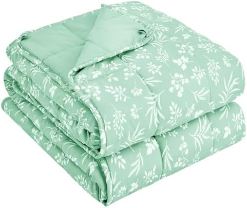 yescool Weighted Blanket for Adults (20 lbs, 48" x 72", Cyan) Cooling Heavy Blanket for Sleeping Perfect for 140-160 lbs, Twin Size Breathable Blanket with Premium Glass Bead, Machine Washable by yescool