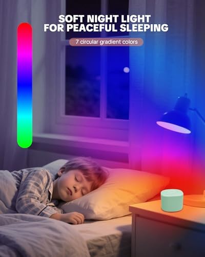 Travel White Noise Sound Machine 20 Sounds, Portable Sound Machine for Adults Sleep, Mini Sleep Aid with Adjustable Volume, 3 Timers, Colorful Night Light, Rechargeable for Baby, Home, Registry Gift - Image 5