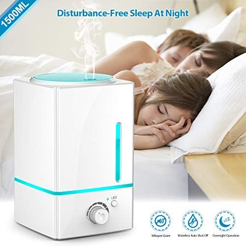 Exqline 1500ml Large Aroma Essential Oil Diffuser - Aromatherapy Humidifier for Large Room (White) - Image 6