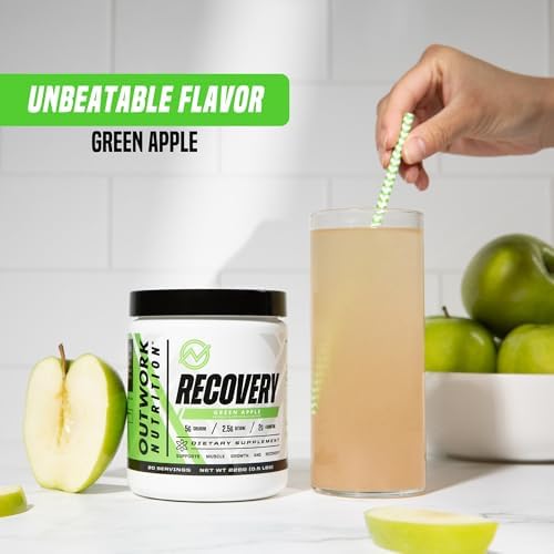 Outwork Nutrition Post Workout Recovery Powder - Creatine Monohydrate, KSM-66 Ashwagandha & Tart Cherry - Speeds Recovery, Eases Soreness - Creatine Powder for Men & Women, Green Apple, 240 Gr - Image 4