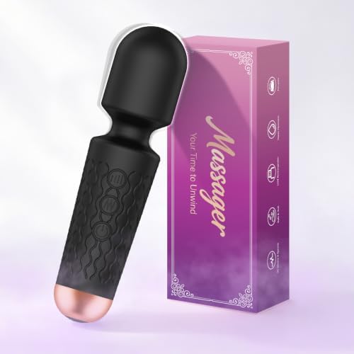 Upgraded Cordless Rechargeable Mini Handheld Massager, 20 Modes 8 Speeds, Premium Silicone, Black, On-the-Go Stress Away & Full Body Muscle Relaxation by Unknown