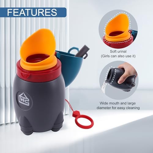Portable Potty for Kids – Leak-Proof Rocket Travel Urinal for Boys & Girls, Lightweight Road Trip Essential for Car, Camping, Potty Training, Easy-Clean Reusable Pot(Deep Blue) - Image 4