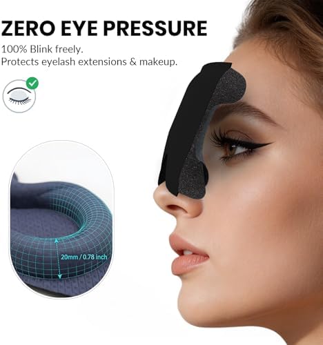 Maximum Blackout Sleep Mask for Deep Sleep, 3D Eye Mask with Spacious Eye Cups, Zero Eye Pressure, Long Eyelash & Lash Extension Friendly, Eye Cover for Travel/Shift Work/Daytime Sleep, Black - Image 3