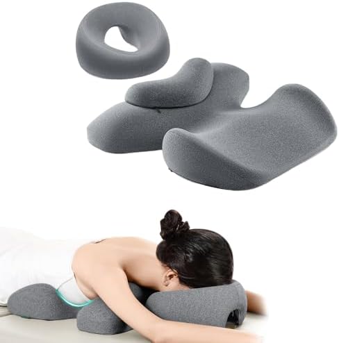 Prone Massage Pillow, a Chest and face Support Sleep Pillow, is Suitable for Massage, SPA and Sleep. It Comes with a Removable and Washable Cover, a Non-Slip Bottom (Grey) by OSZZT