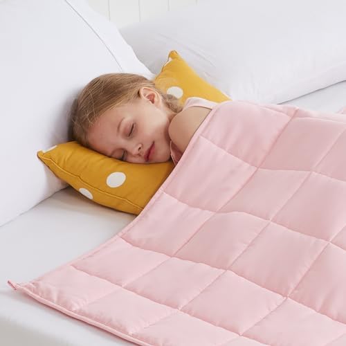 Weighted Blanket - 5 lbs Pink Heavy Blanket - Small Size Breathable Lap Blanket(36"x48", 5 lbs) by HOSUKKO