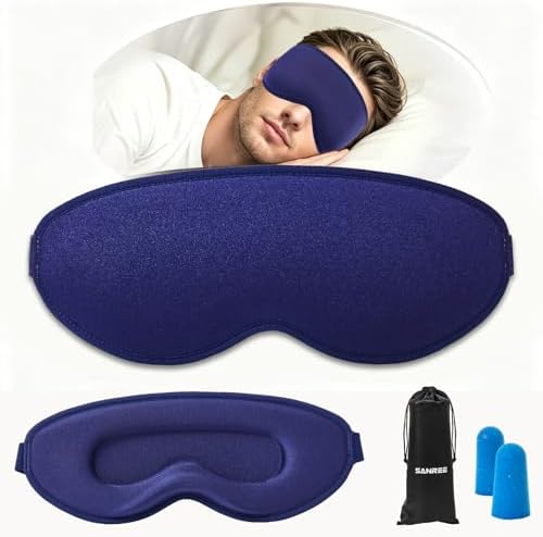 Sleep Mask for Side Sleeper Women Men,Blackout Eye Masks for Sleep by SANREE