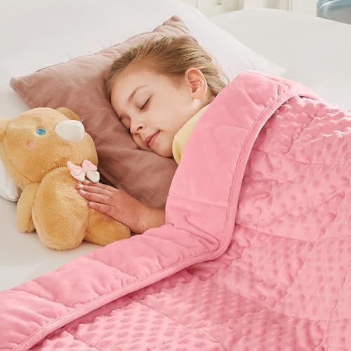 CuteKing Weighted Blanket - Weighted Blanket with Premium Glass Beads - Heavy Blanket Crystal Velvet for Comfort Sleep - Thick Blanket All Season (3lbs, 20"x30", Pink Bubble) by CuteKing
