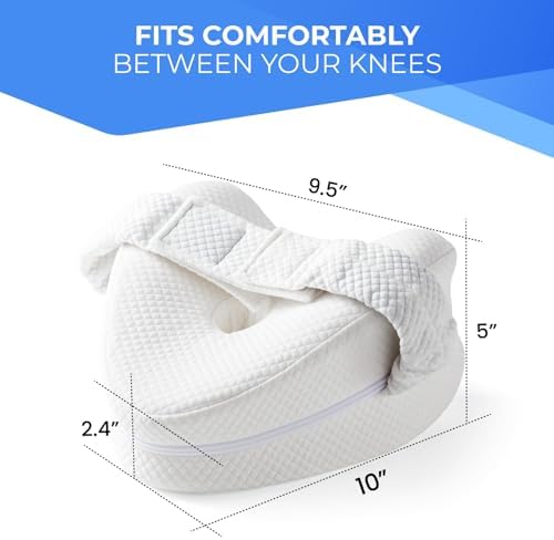 Memory Foam Knee Pillow for Side Sleepers Hip Pain with Adjustable Strap - Between Leg Pillow for Side Sleeping - Sciatica Pain Relief Support for Back, Knees, Joints, and Spine Alignment Cushion - Image 2