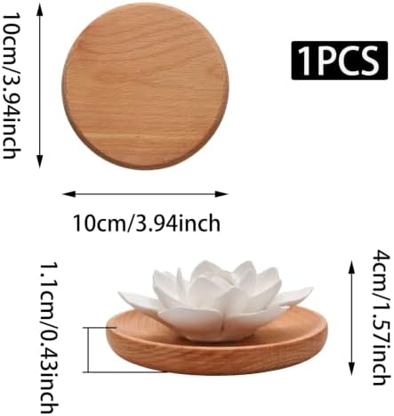 Lotus Flower Wooden Pallet Ceramic Essential Oil Mini Diffuser - Image 2