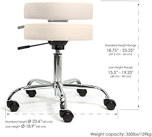EARTHLITE Pneumatic Massage Salon Drafting Stool - No Leaking (vs. Hydraulic), Adjustable, Rolling, CFC-Free / Medical Spa Facial Chair - Image 2