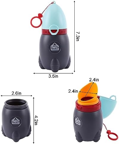 Portable Potty for Kids – Leak-Proof Rocket Travel Urinal for Boys & Girls, Lightweight Road Trip Essential for Car, Camping, Potty Training, Easy-Clean Reusable Pot(Quiet Blue) - Image 5